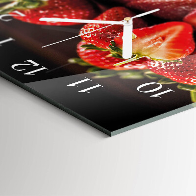 Square kitchen clock Strawberries