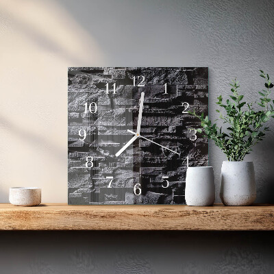 Glass clock square Stones