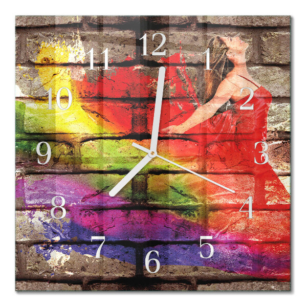 Glass clock square Brick