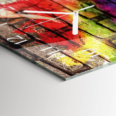 Glass clock square Brick