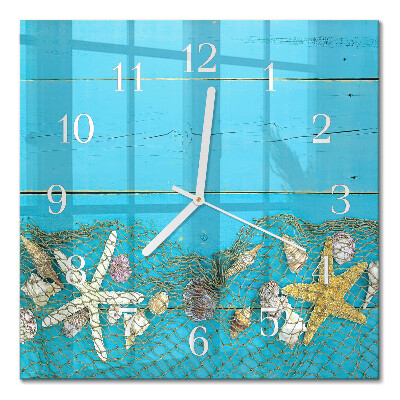 Square wall clock Treasures of the sea
