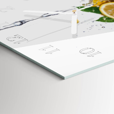 Glass wall clock square Lemons