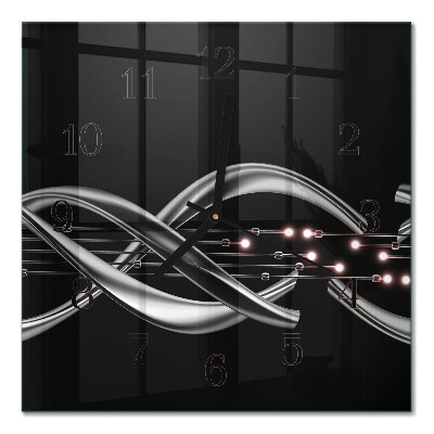 Glass wall clock square Abstraction