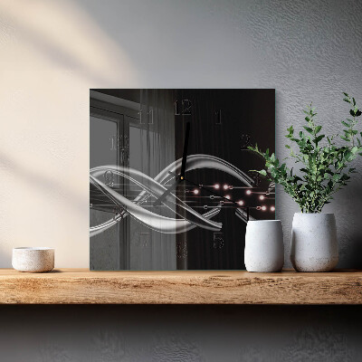 Glass wall clock square Abstraction