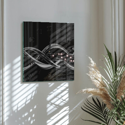 Glass wall clock square Abstraction