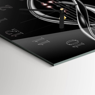 Glass wall clock square Abstraction