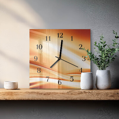 Glass wall clock square Abstraction