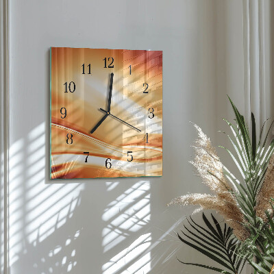 Glass wall clock square Abstraction