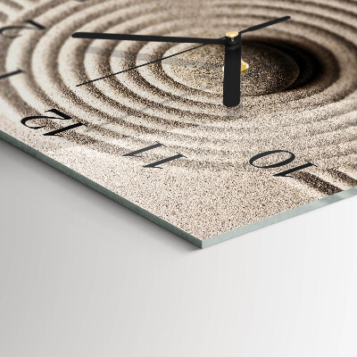 Glass wall clock square Stone