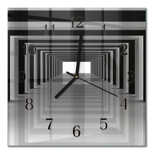 Square kitchen clock 3D tunnel