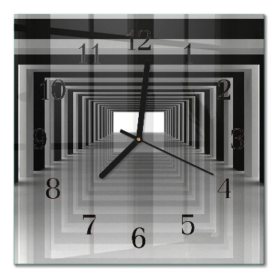 Square kitchen clock 3D tunnel