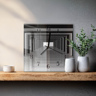 Square kitchen clock 3D tunnel