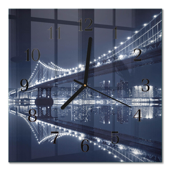 Glass clock square Bridge