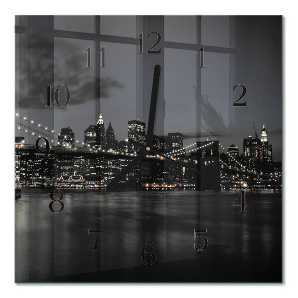 Square wall clock Horizontal bridge