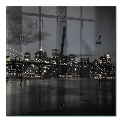 Square wall clock Horizontal bridge