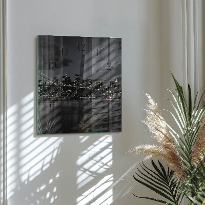 Square wall clock Horizontal bridge