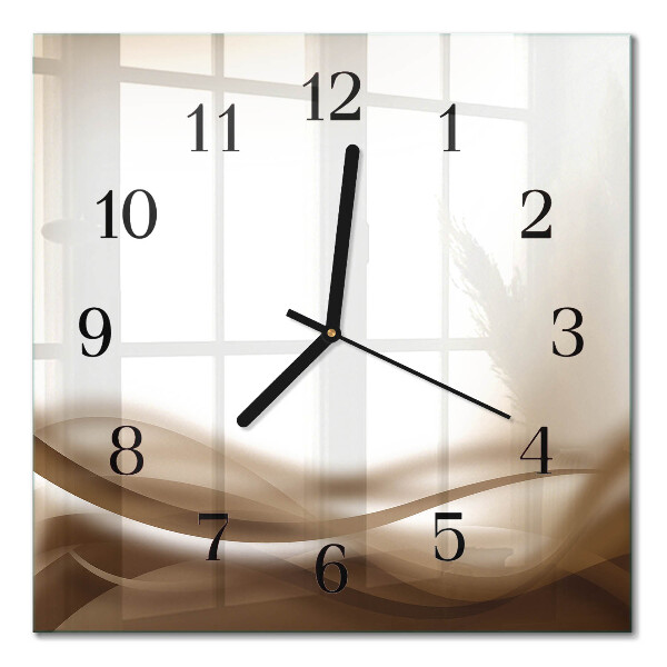 Glass clock square Abstract lines