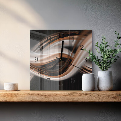 Glass clock square Abstract art