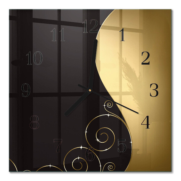 Glass clock square Abstract art