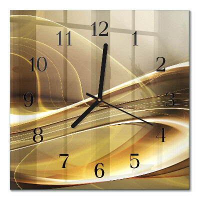 Glass wall clock square Abstract lines