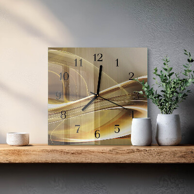 Glass wall clock square Abstract lines