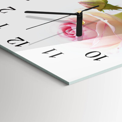 Square wall clock Rose