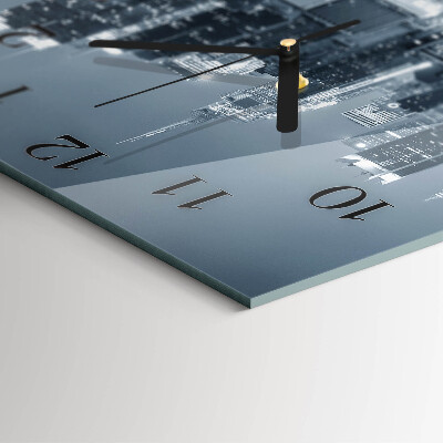 Glass wall clock square Horizon
