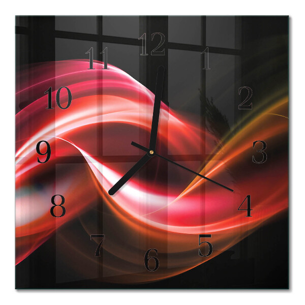 Glass wall clock square Abstract lines