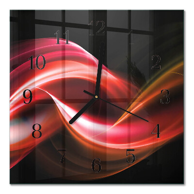 Glass wall clock square Abstract lines
