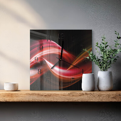 Glass wall clock square Abstract lines