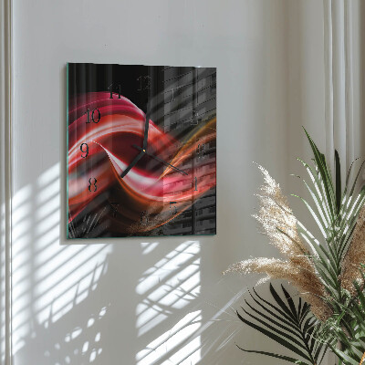 Glass wall clock square Abstract lines
