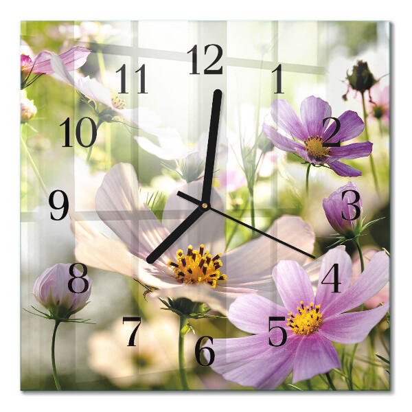 Glass wall clock square Cosmos