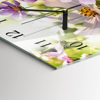 Glass wall clock square Cosmos