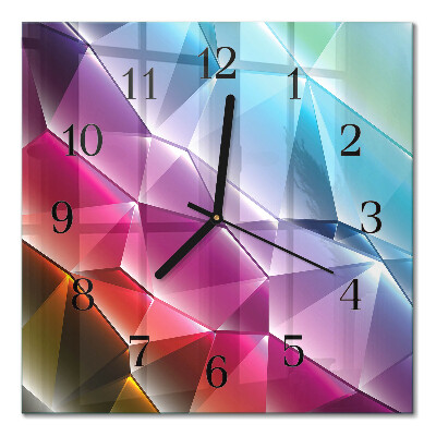 Glass clock square 3D pattern