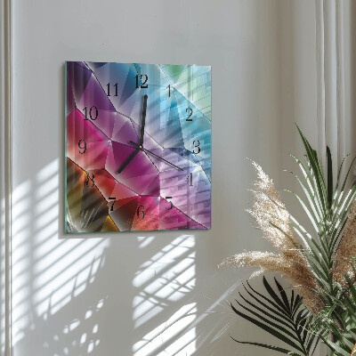 Glass clock square 3D pattern