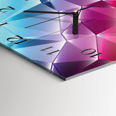 Glass clock square 3D pattern