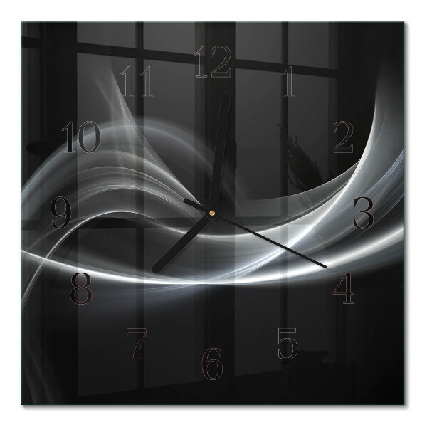 Square kitchen clock Abstract lines