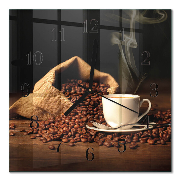 Square kitchen clock Coffee beans