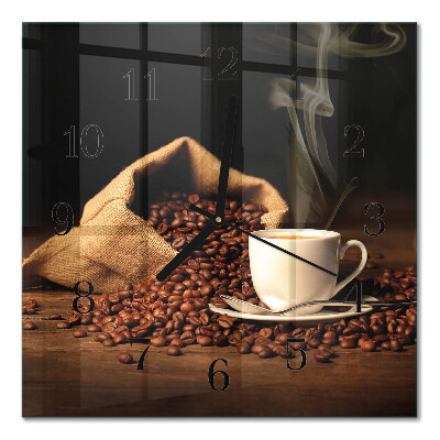 Square kitchen clock Coffee beans