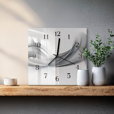 Glass wall clock square Abstraction