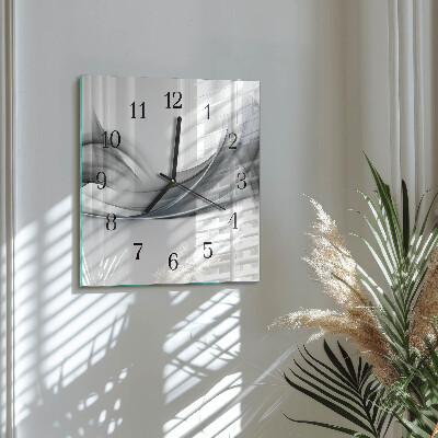 Glass wall clock square Abstraction