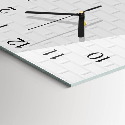 Glass wall clock square Brick