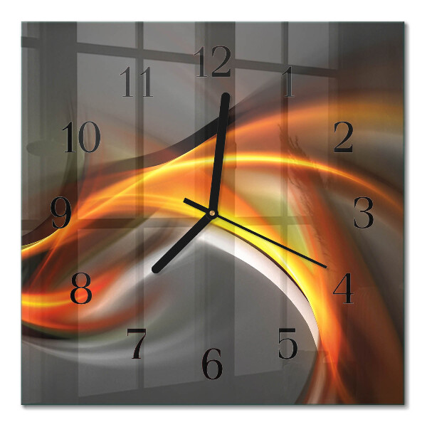 Glass wall clock square Abstraction