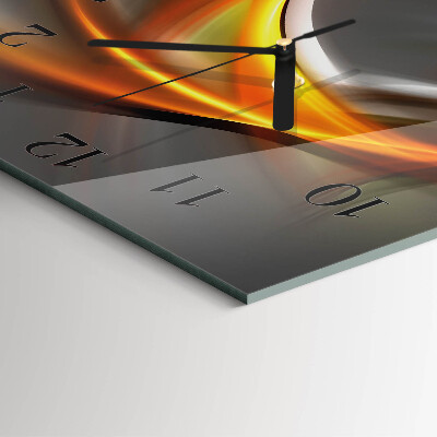 Glass wall clock square Abstraction