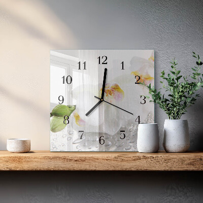 Square wall clock Orchid