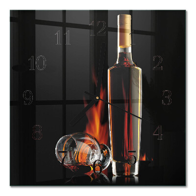 Glass wall clock square Alcohol