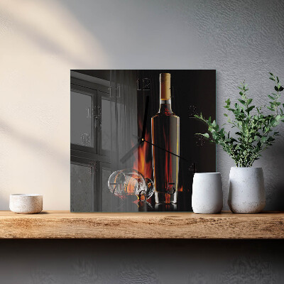 Glass wall clock square Alcohol