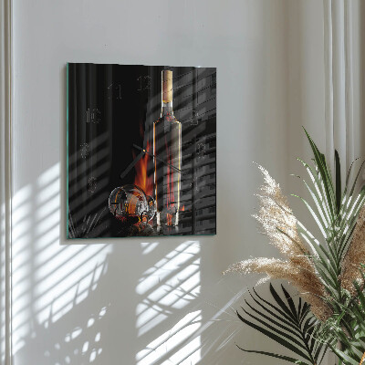 Glass wall clock square Alcohol