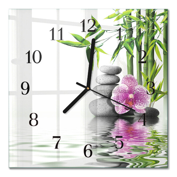Square wall clock Flowering tree