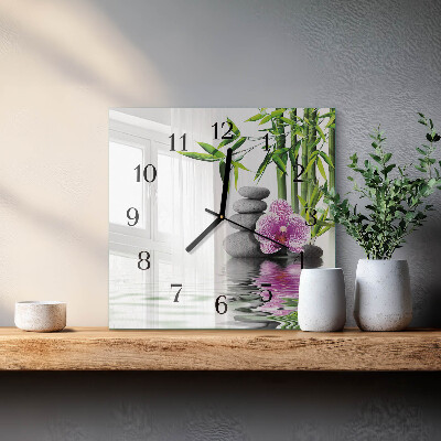 Square wall clock Flowering tree